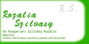 rozalia szilvasy business card
