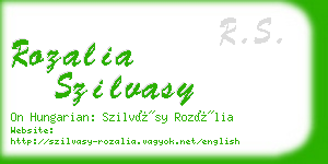 rozalia szilvasy business card